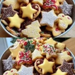 Leckere Butterplätzchen auf einem Holzbrett angerichtet