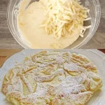 Leckere Apfel Pfannkuchen auf einem Teller serviert