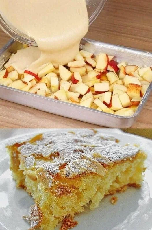 Apple pie with vanilla pudding