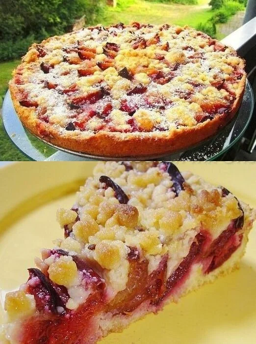Einfacher Zwetschgenkuchen mit Zimtstreuseln