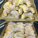 Leckere Puddinghörnchen gefüllt mit köstlichem Vanillepudding