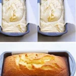 Quark Rührkuchen mit Mandarinen auf einem Teller serviert