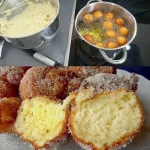 Leckere Quarkbällchen frisch gebacken auf einem Teller.