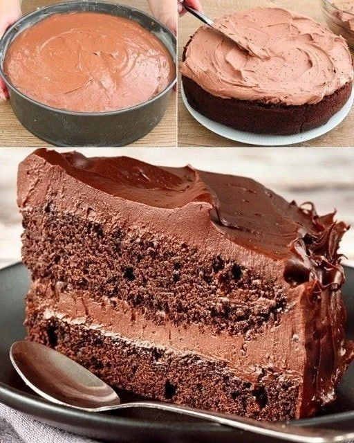 Ein einfacher, cremiger Schokoladenkuchen, der bei der Familie beliebt ist.