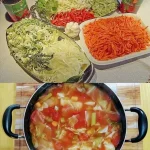 Schüssel Wundersuppe mit frischen Zutaten auf einem Tisch