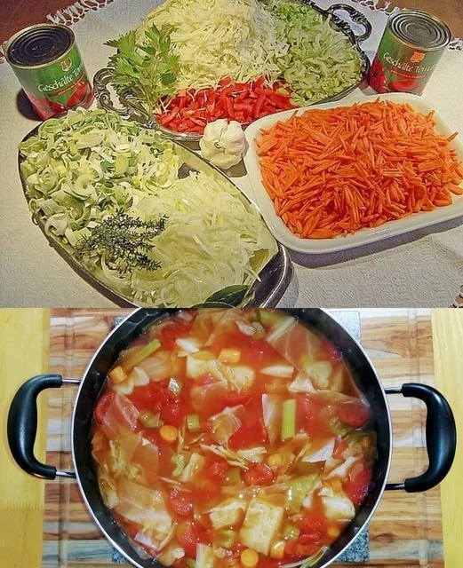 Schüssel Wundersuppe mit frischen Zutaten auf einem Tisch