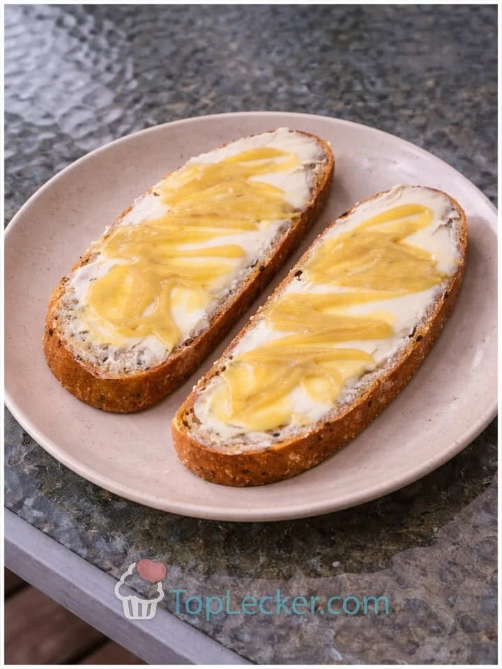 Brot mit Butter und Senf