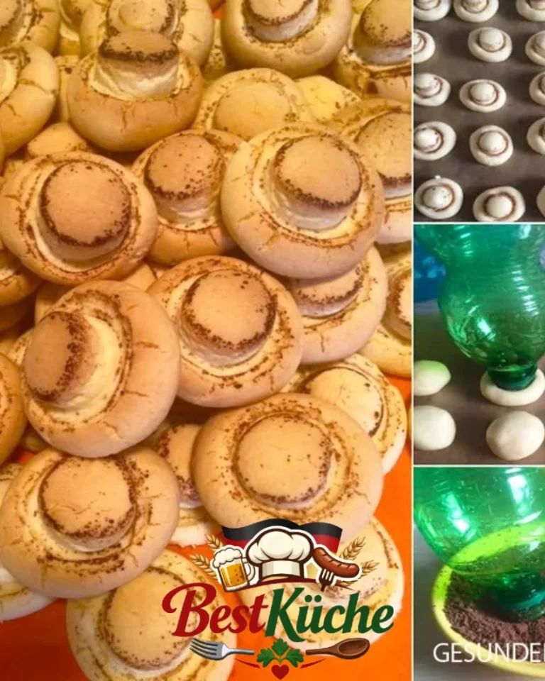 Delicious Champignon-Kekse auf einem Teller, ideal für Snacks.