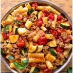 Leckere amerikanische Pasta in einer kreativen Zubereitung