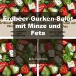 Erdbeer-Gurken-Salat mit Minze und Feta in einer Schüssel