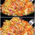 Bunter und frischer Gemüsesalat mit verschiedenen Gemüsesorten und Dressing