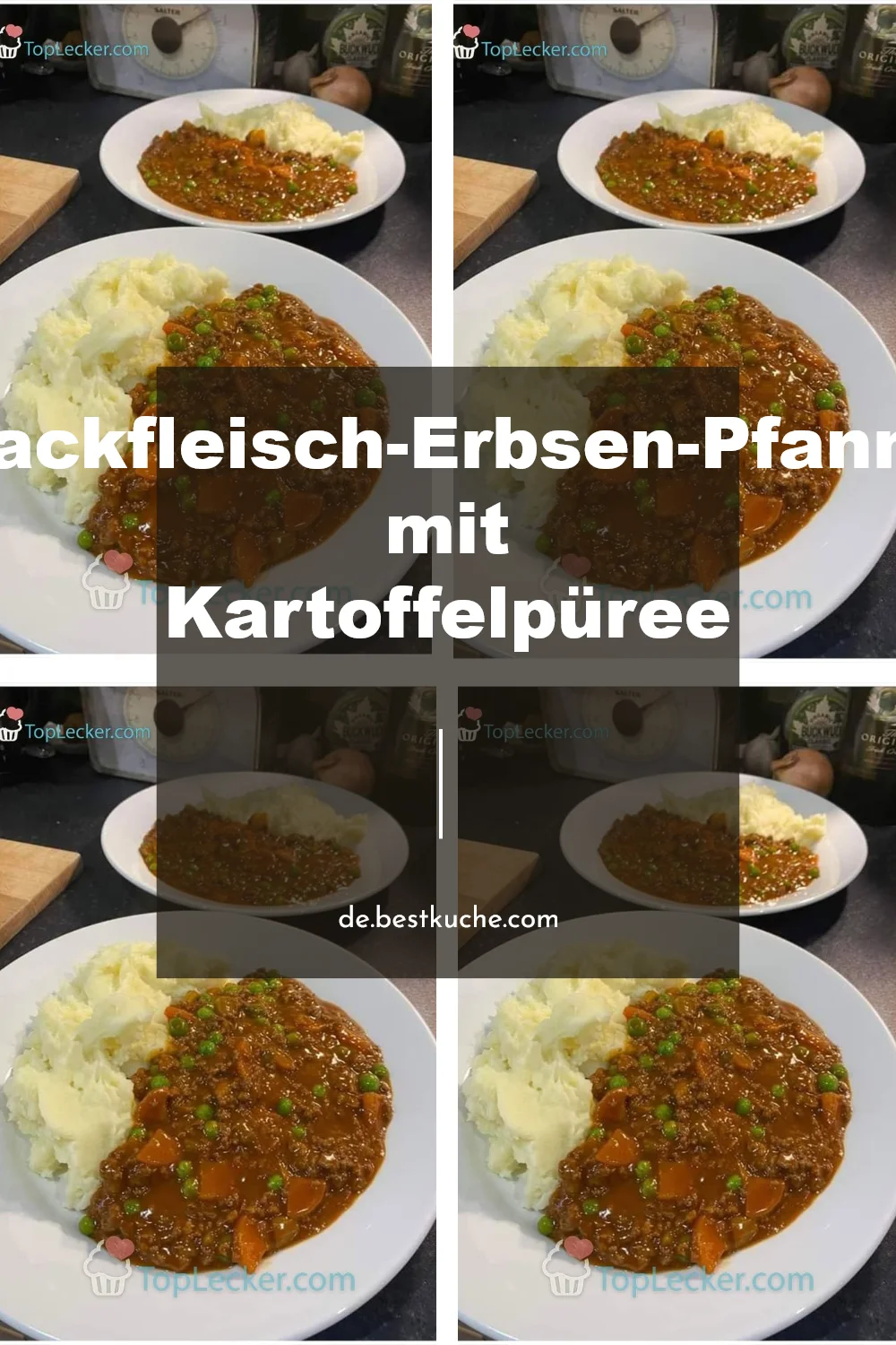 Hackfleisch-Erbsen-Pfanne mit Kartoffelpüree