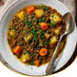 Herzhafter Linsen-Kartoffel-Topf mit frischen Zutaten