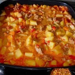 Kartoffel-Hackpfanne mit Paprika, eine leckere und nahrhafte Mahlzeit