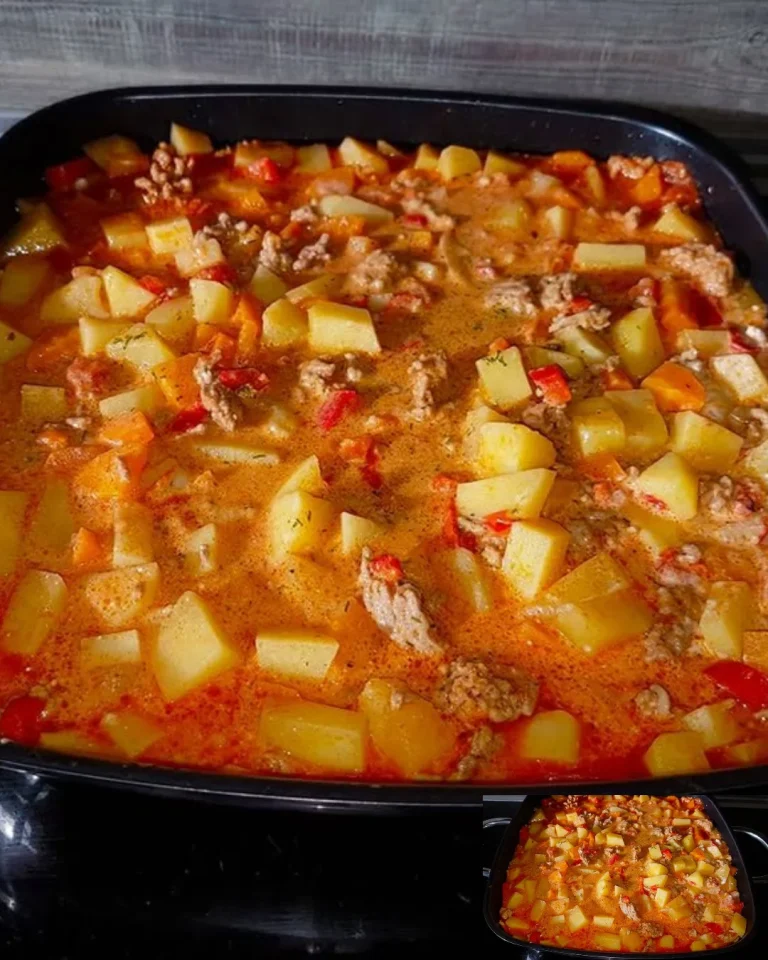 Kartoffel-Hackpfanne mit Paprika, eine leckere und nahrhafte Mahlzeit