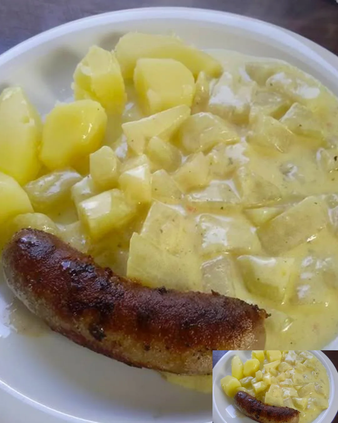 Kohlrabi mit Bratwurst und Kartoffeln