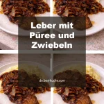 Leber Püree mit Zwiebeln auf einem Teller serviert