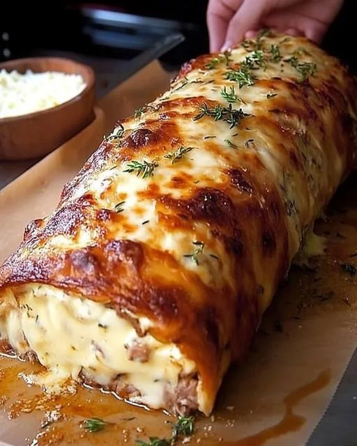 Leckere Käserolle mit Hackfleisch