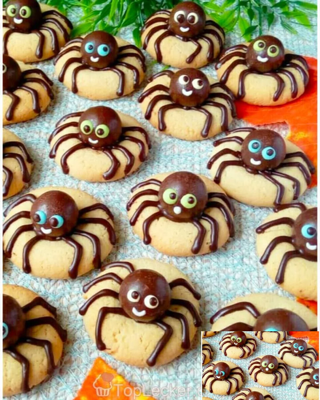 Lustige Spinnen-Kekse für Halloween oder Kinderpartys
