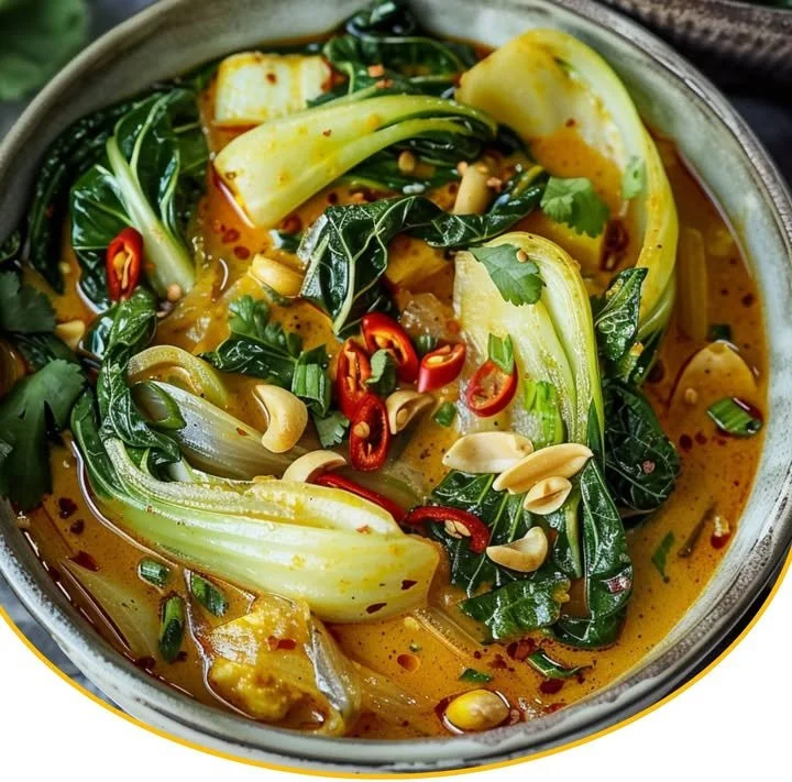 Schüssel mit Pak Choi Curry, ein gesundes und leckeres Rezept.