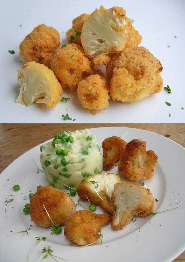 Panierter Blumenkohl aus dem Backofen, lecker und knusprig zubereitet