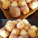 Leckere, frisch gebackene Quarkbällchen mit Zuckerguss