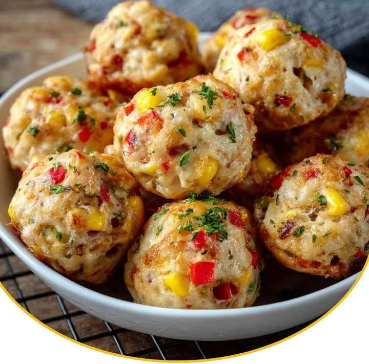 Köstliche schnelle Pizza-Bällchen frisch zubereitet und serviert