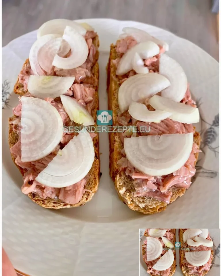 Schnelles Mittagessen mit Thunfisch auf einem Teller serviert
