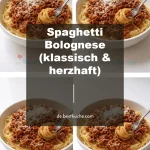 Schüssel mit klassischem Spaghetti Bolognese Gericht, herzhaft und köstlich zubereitet.