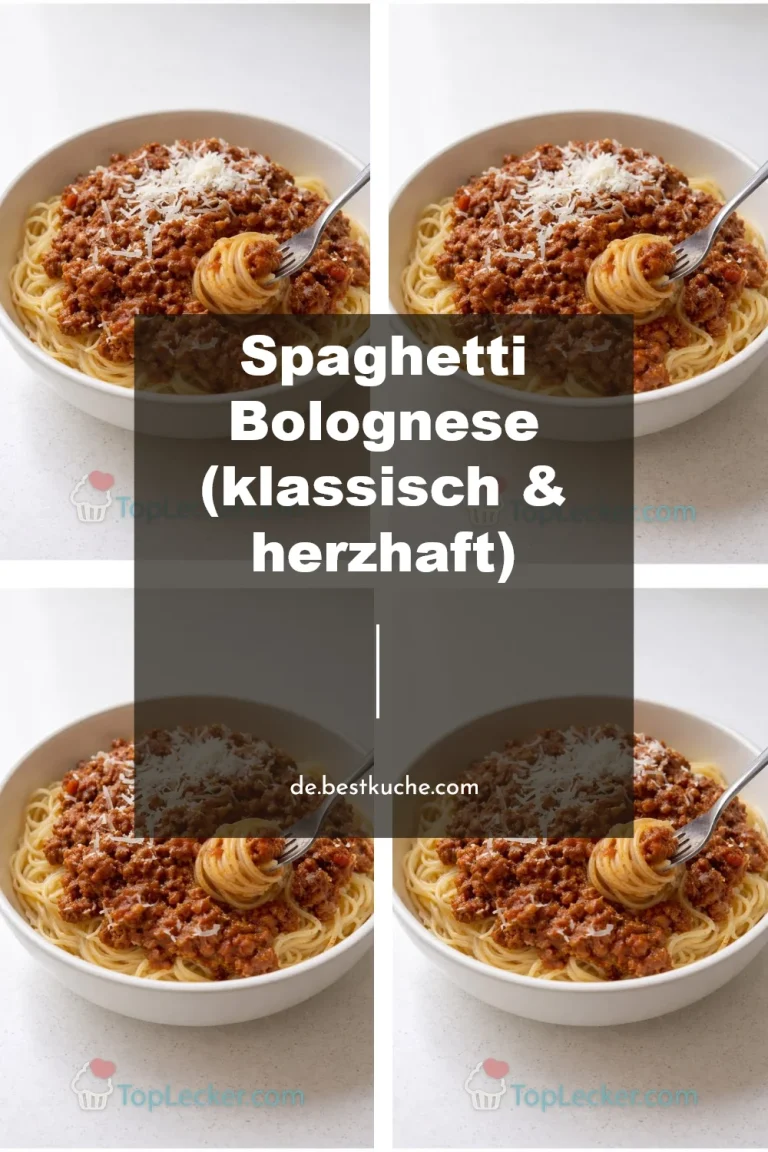 Schüssel mit klassischem Spaghetti Bolognese Gericht, herzhaft und köstlich zubereitet.