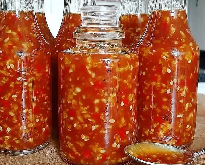 Schale mit würziger Thai-Chili-Sauce für thailändische Gerichte