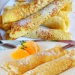 leckere ungarische Palatschinken auf einem Teller serviert