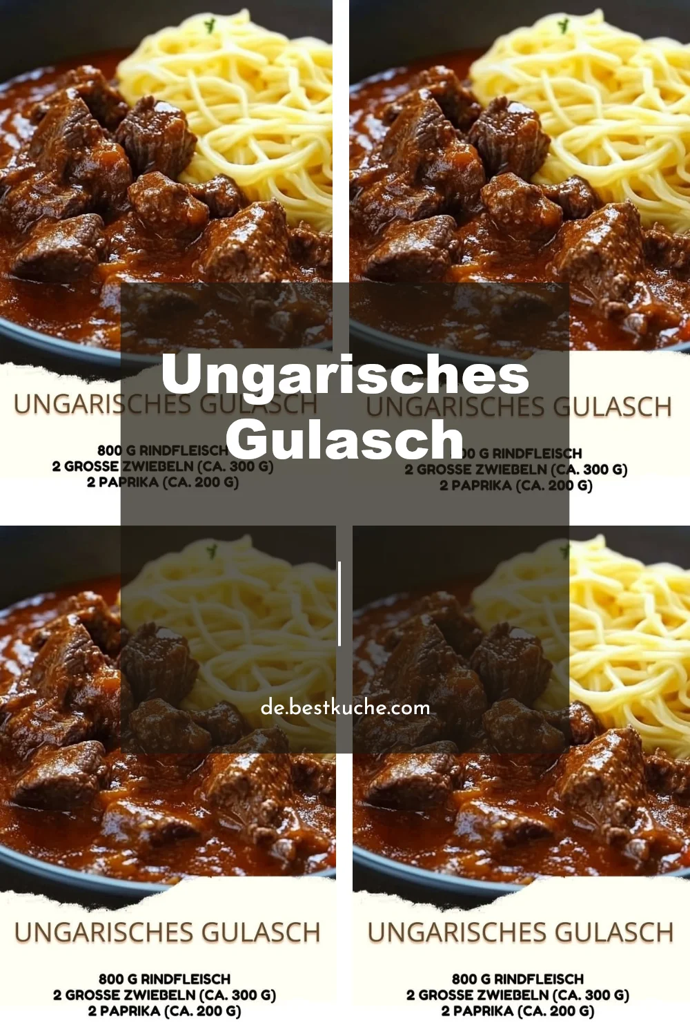 Schüssel mit ungarischem Gulasch, köstliches Rezept für ein traditionelles Gericht.