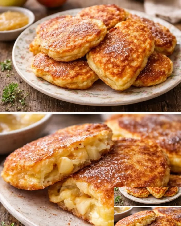 Leckere Apfelkrapfen von Oma, frittierte Äpfel in Teig gebacken