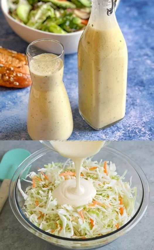 Hausgemachtes Balsamico-Senf-Salatdressing in einer flüssigen Form