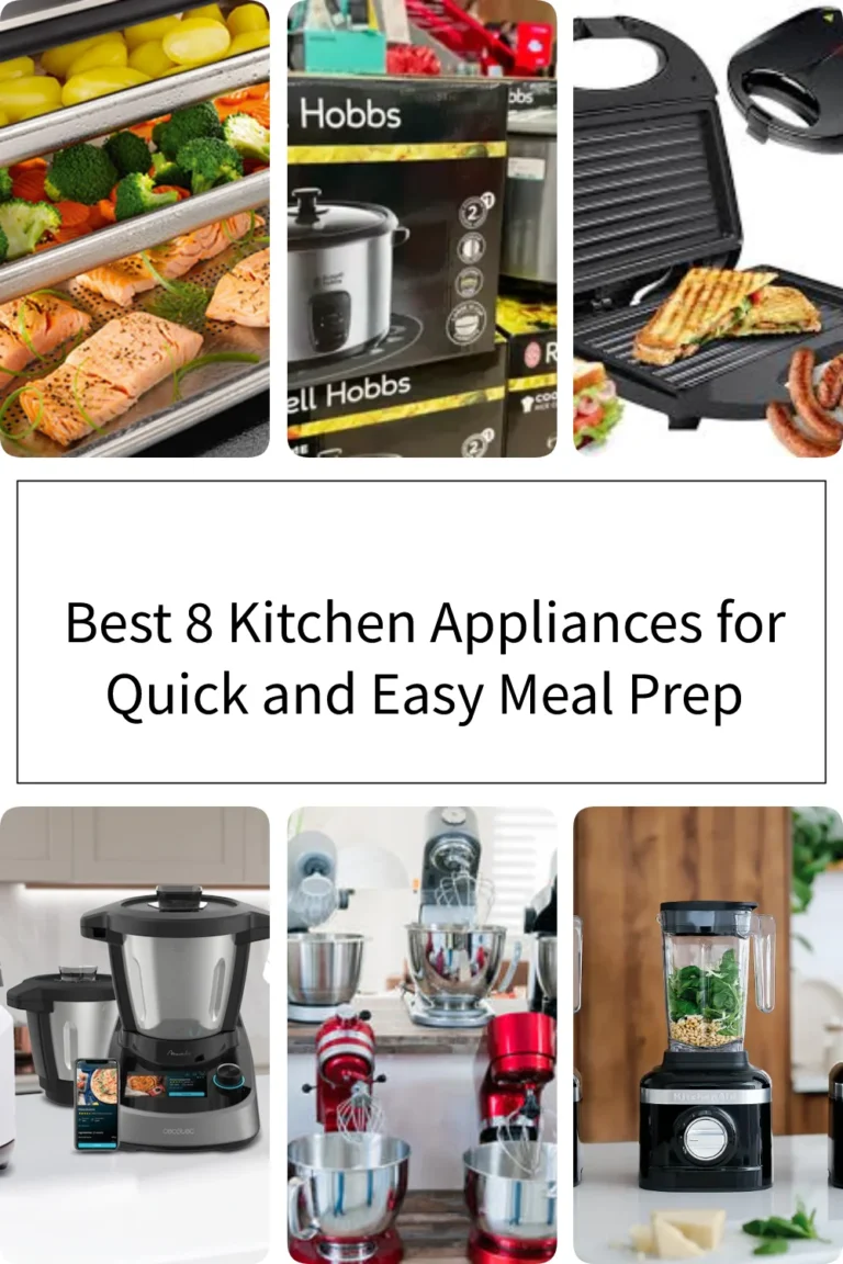 Top 8 kitchen appliances for quick meal prep and convenience in cooking.