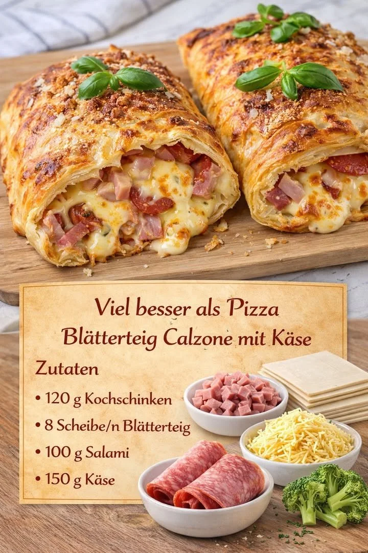 Blätterteig Calzone mit Salami & Käse