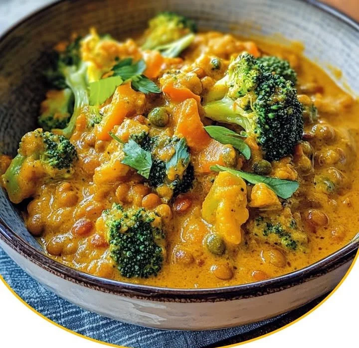 Brokkoli-Curry mit roten Linsen