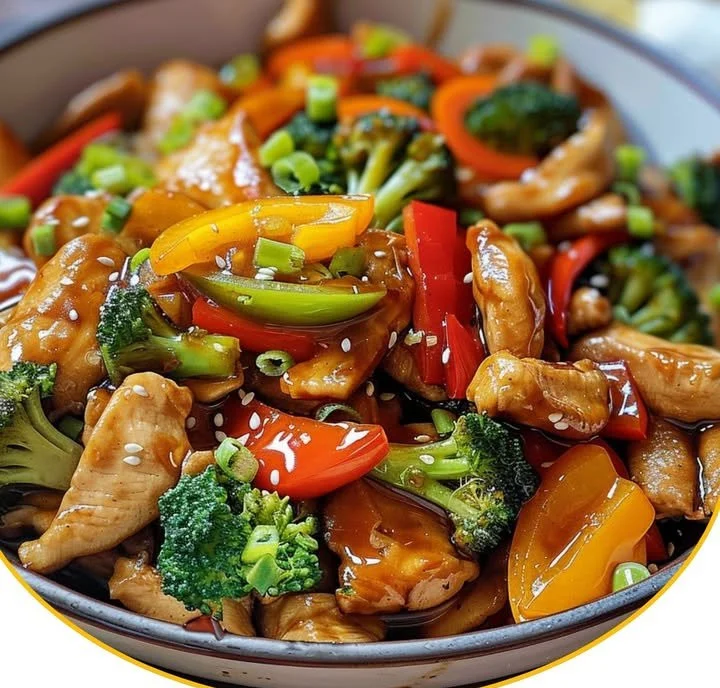 Chinesische Pfanne mit Hähnchenbrust