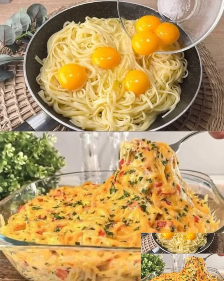 Cremige Spaghetti Carbonara mit Parmesan und Speck