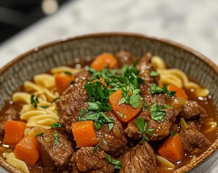 Deutsche Rindfleisch-Nudelsuppe