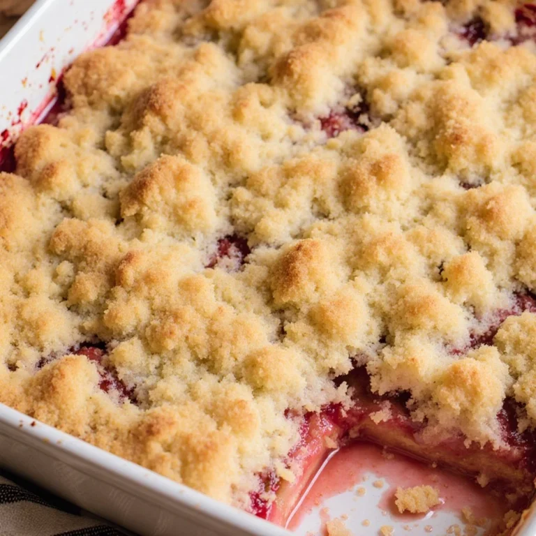 Deutscher Rhabarber-Streuselkuchen mit frischem Rhabarber und knusprigem Topping