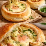 Ei-Schinken-Brötchen auf einem Teller serviert