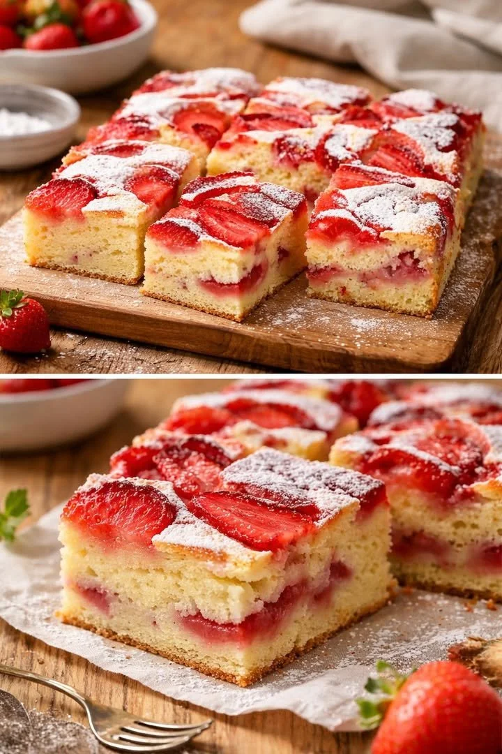 Erdbeer Biskuitkuchen in 3 Minuten