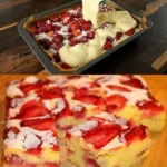 Saftiger Erdbeerkuchen mit frischen Erdbeeren und cremiger Füllung