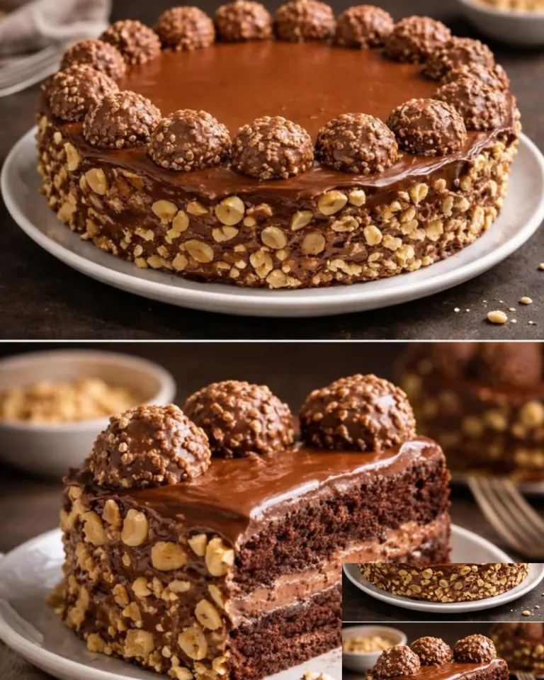 Deliziosa Ferrero Rocher Torte mit Schokolade und Haselnüssen