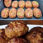 Köstliche Frikadellen aus dem Backofen auf einem Teller serviert