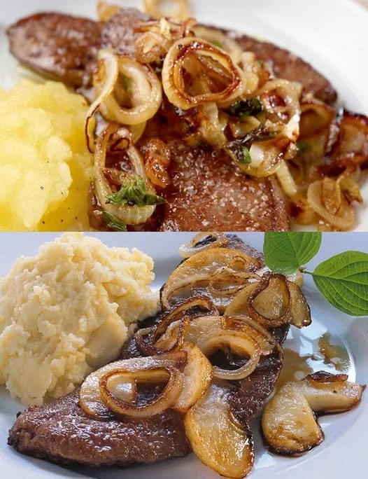 Geflügelleber mit Zwiebeln, Salbei und Balsamico-Wein-Sauce