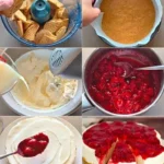 Himbeer Käsekuchen mit frischen Himbeeren und Cremeschicht