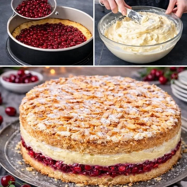 Himmelstorte mit Sauerkirschen